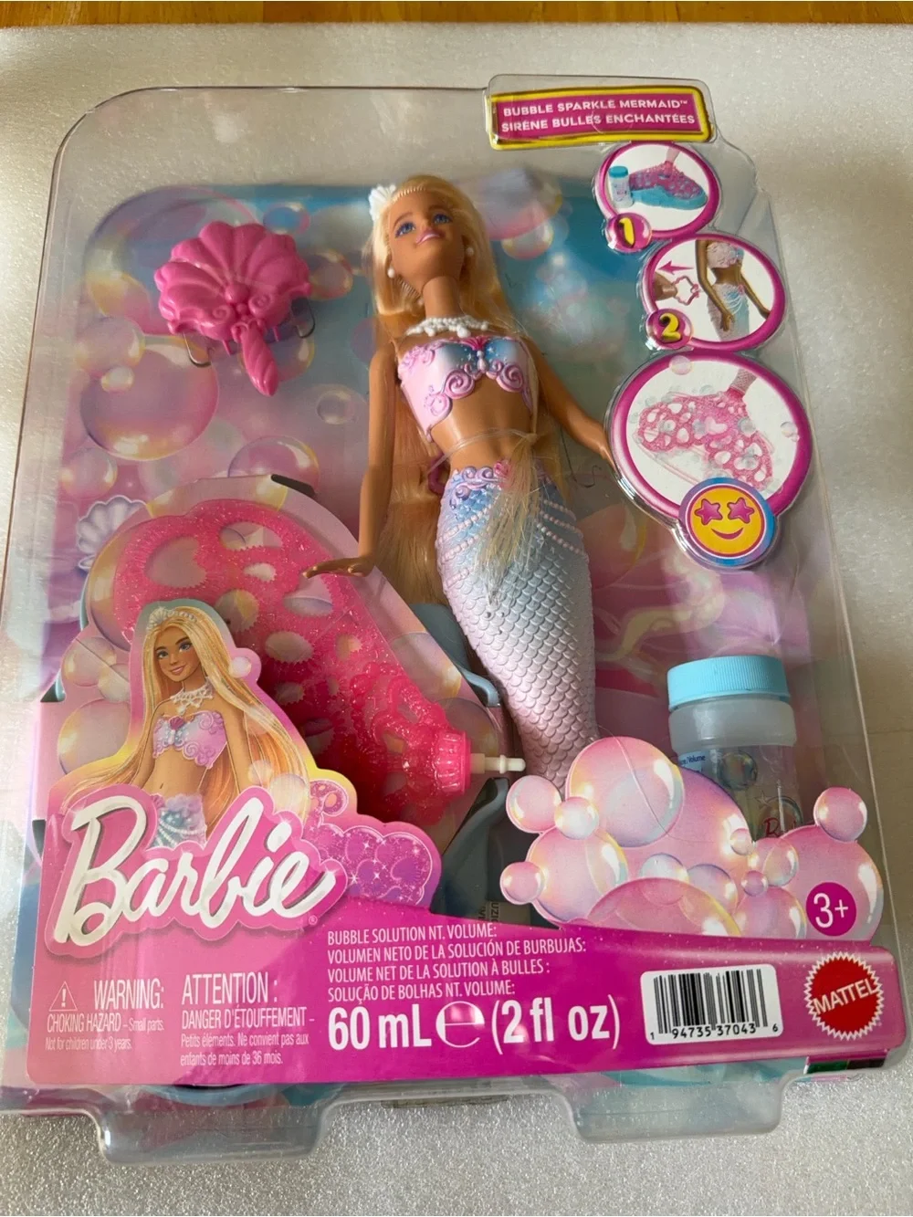 Barbie Bubble Sparkle Mermaid Doll NWT Pink & Blue